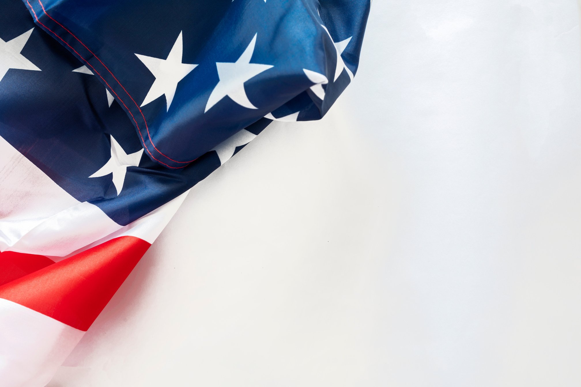  The American Flag on a White Surface